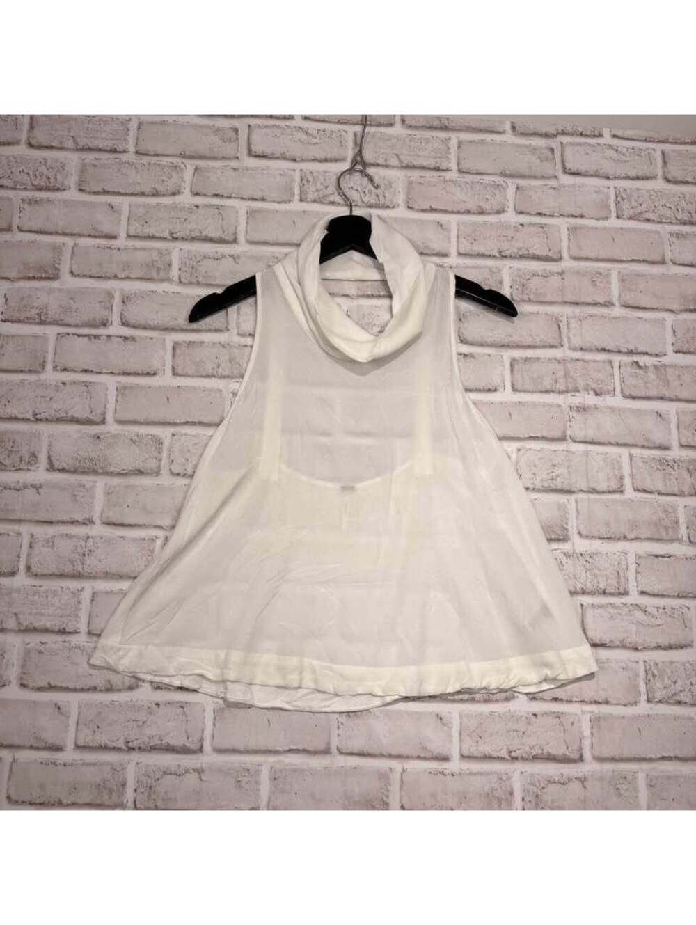 Free People Sleeveless High Neck Tank Top Cream Women's S